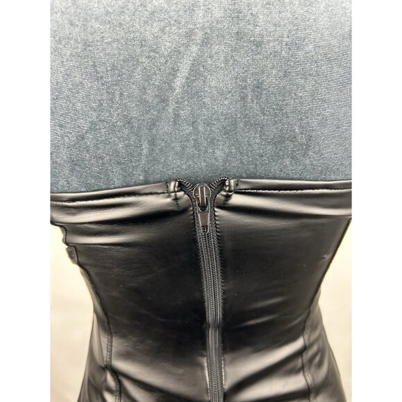 Noir Handmade Women’s US 8/ 40 EUR Black Mini Dress With Pleated Shinny Top - Picture 12 of 16